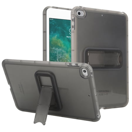 ELEHOLD For Apple iPad mini 5/mini 4 Protection Case ,Slim Lightweight Shell TPU Bumper + PC Translucent Matte Cover with Built-in Kicksatnd , Black