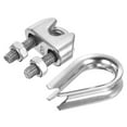 thumbnail image 1 of Unique Bargains 5/16' Wire Rope Kit, 20 Pack M8 Stainless Steel Thimbles & Clamps for Wire Rope, 1 of 7