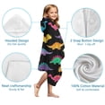 thumbnail image 7 of Black Colorful Dinosaur Pattern Hooded Bath Towel，50"x30" for Ages 3 To 12 Kids, Quick Dry Lightweight Soft Microfiber Hood Beach Towel Cover Up for Kids, 7 of 7