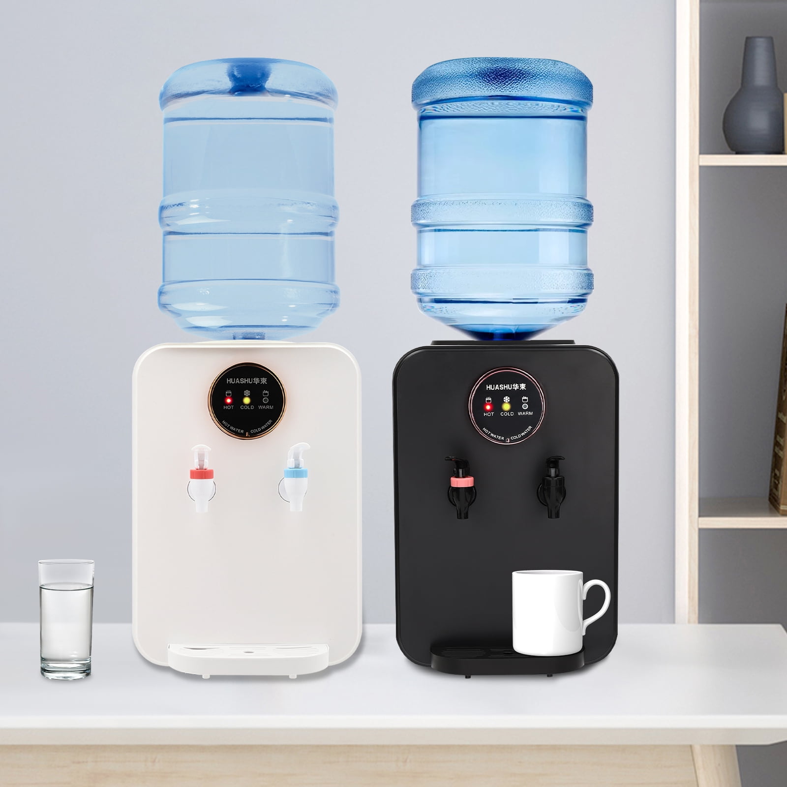 Dwellnix Compact Water Dispenser with Hot & Cold Function, Efficient for Home & Office, Compatible with 4.99 Gallon Bottles