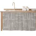 thumbnail image 2 of Black Arches Cabinet Curtains 28" W x 51" L, Abstract Modern Minimalist Curves Line Geometric Under-Desk Privacy Dust Proof Drape Dishwasher Curtain Sink Skirt for Kitchen Closet Bathroom Laundry, 2 of 9