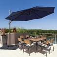 thumbnail image 2 of FLAME&SHADE 10ft Outdoor Round Patio Cantilever Market Offset Umbrella for Deck,Balcony and Poolside,Navy Blue, 2 of 8