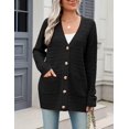 thumbnail image 4 of Zeagoo Women' Cardigans Long Sleeveless Sweater Button Down Open Front Colorblock Clothes, 4 of 5