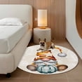 thumbnail image 2 of Fall Pumpkins Round Area Rug 4Ft Washable Circle Rugs for Bedroom Dining Room, Thanksgiving Gnomes Maple Leaf on Linen Non-Slip Carpet Floor Mats Indoor Outdoor Carpet Runner Aesthetic Home Decor, 2 of 8