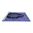 thumbnail image 2 of Ahgly Company Machine Washable Indoor Round Medallion Blue Traditional Area Rugs, 3' Round, 2 of 4