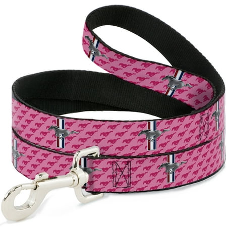 Dog Leash - 6-FEET - Ford Mustang w Bars w Text PINK LOGO REPEAT 6' X (Best Value Dog Food 2019)