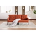 thumbnail image 4 of Leumius Oversized Sofa Couch for Living Room,68" Corduroy Upholstered Couch with Metal Legs & Side Pockets for Bedroom, Office or Apartment,Orange, 4 of 12