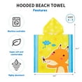 thumbnail image 5 of 48" x 24" Bath Beach Pool Hooded Towel Warp for 3-7T Unisex Baby Toddler, Absorbent Poncho, Orange Fox, 5 of 8