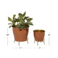 thumbnail image 3 of DecMode 9", 12"H Orange Metal Planter (2 Count), 3 of 7