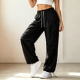 thumbnail image 6 of CQONEPT Womens Parachute Pants Wide Leg Baggy Pants Quick Dry Y2K Elastic Waist Streetwear Outdoor Jogger Track Pants Black XXL, 6 of 6