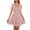 Pink, variant on Fesfesfes Spring Dresses for Women Spring Casual Solid Color Square Collar Chiffon Dress Loose Semi Sheer Waist Tighten Short Sleeve Mini Dress