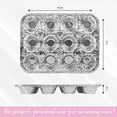 thumbnail image 2 of Disposable Aluminum 12 Cavity Mini Muffin Foil Pan (100), 2 of 6