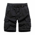 thumbnail image 2 of BADHUB Mens Drawstring Cargo Shorts Elastic Waist Hiking Shorts Cotton Casual Outdoor Athletic Shorts Black XL, 2 of 4