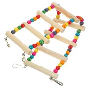 Phenofice Assorted Color Wooden Bird Step Ladder with Easy Install Features for Cage Accessory