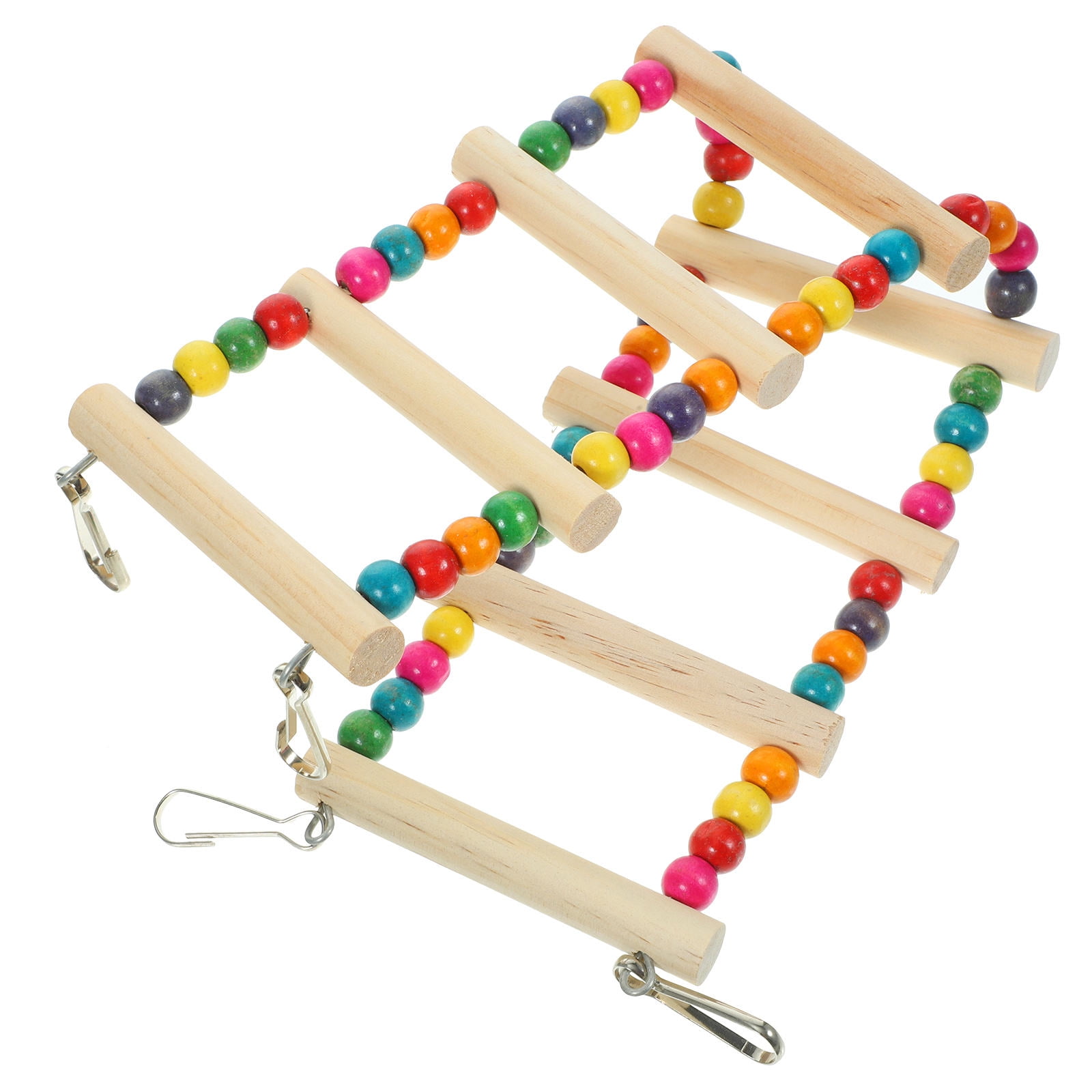Phenofice Assorted Color Wooden Bird Step Ladder with Easy Install Features for Cage Accessory