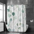 thumbnail image 2 of FREEAMG Bath Curtains Shower Curtain Watercolor Floral Green Bathroom Waterproof Machine Washable Fabric Decor Shower Curtains for Bathroom, 72x72in, 2 of 6
