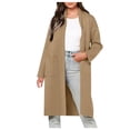 thumbnail image 5 of Patlollav Womens Fall And Winter Straight Cardigan Button Pocket Coat, 5 of 7