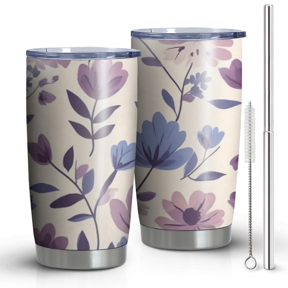 20 Oz Pioneer Flower Coffee Tumbler Double Wall Insulated Stainless Steel Water Bottle | Metal Reusable Thermoses Flask with Cup Cap | Leak & Sweat Proof with Anti-Dust Lid