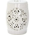 thumbnail image 2 of Safavieh Flora Glazed Ceramic Decorative Garden Stool, Cream, 2 of 3