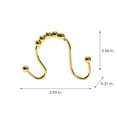 thumbnail image 4 of Bath Bliss 12 Pack Steel Shower Curtain Rings with Double Hooks in Satin Gold, 4 of 4