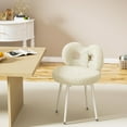 thumbnail image 6 of YYEAN Vanity Chair with Back, Swivel Makeup Chair with Upholstered and Golden Metal Legs for Living Bedroom and Makeup Room, Off-Off-white, 6 of 8