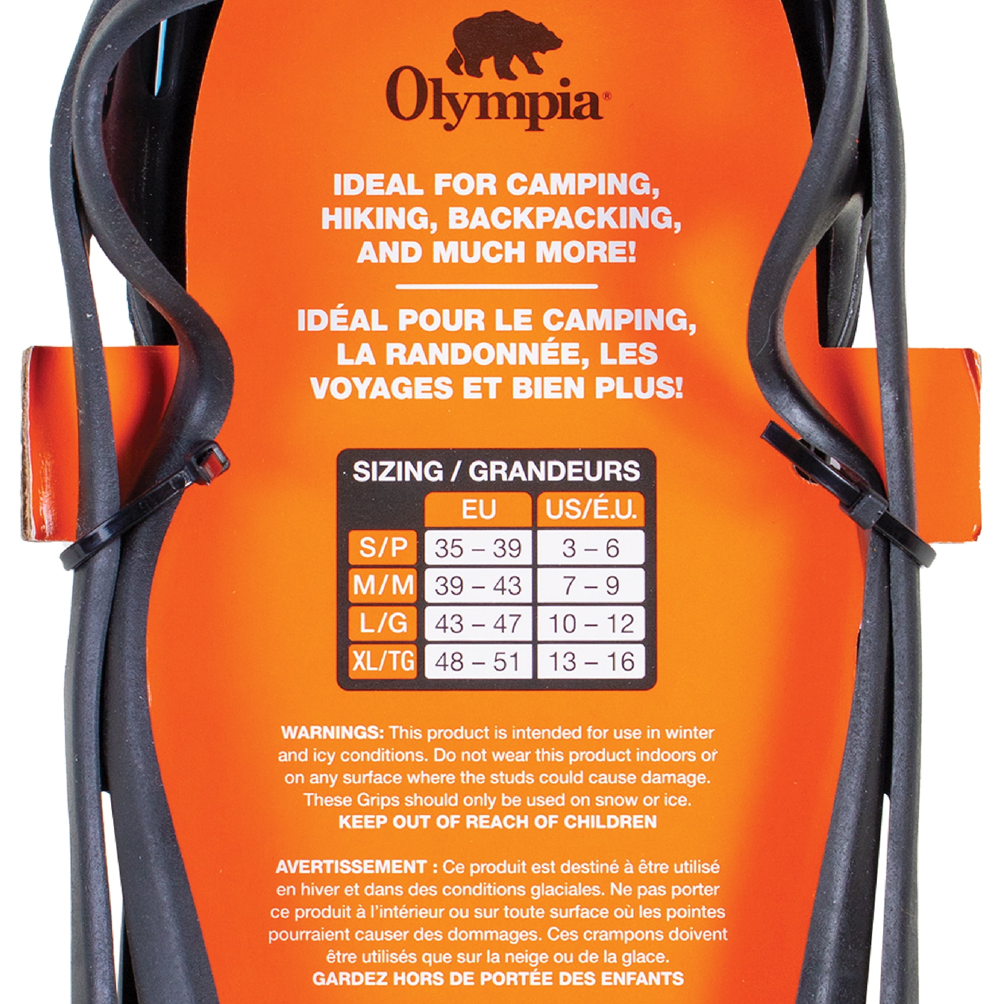 OLYMPIA: Ice Cleats: Small - Portable Snow & Ice Shoe Grips, Stretch To Fit All Shoes, Small Fits Shoe Sizes W5-8, M4-7