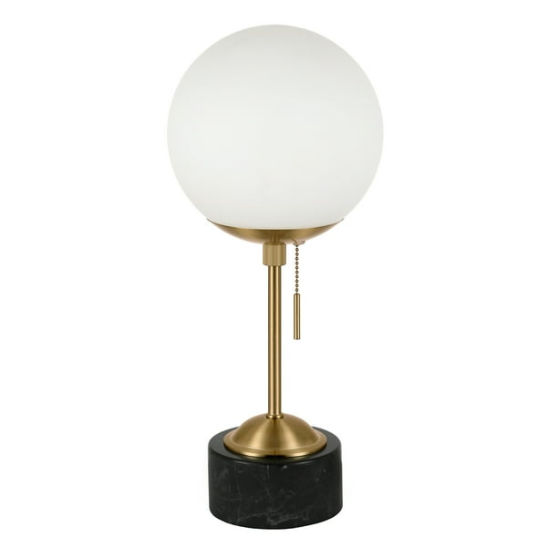 Evelyn Zoe Modern Marble Table Lamp With White Globe Shade Com Evelyn Zoe Modern Marble Table Lamp, White Globe Lamp Shade
