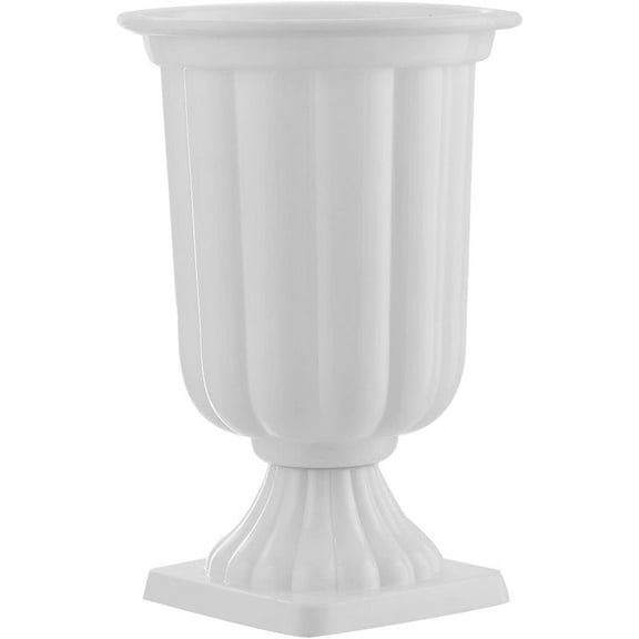 GRUPO MIRANDINHA Decorative Plastic Tabletop Vase for Party or Home Decor, White