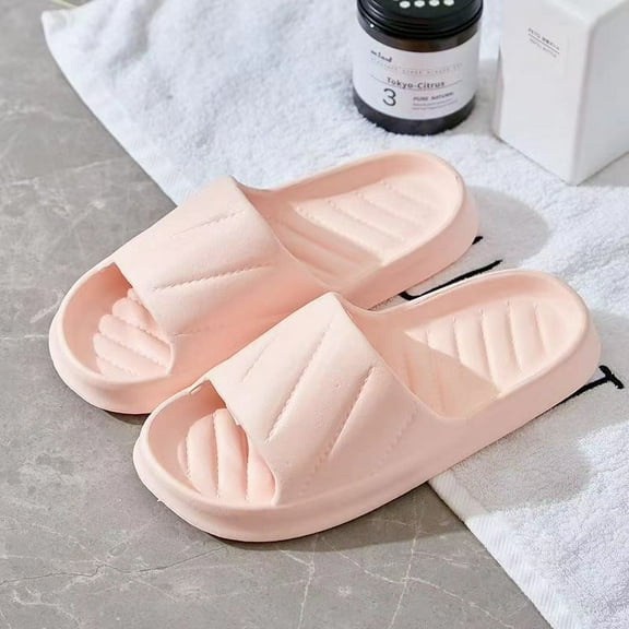 Nvzi-c Slippers for Women and Men Non Slip Quick Drying Shower Slides Bathroom Sandals ，Ultra Cushion ，Thick Sole（Size：40-41，Pink）