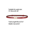 thumbnail image 4 of INSPIRE CHIC Retro Skinny Belts for Women Interlock Buckle Thin Waist Belt for Dress Pants 0.55 inches Width Wine Red, 4 of 5