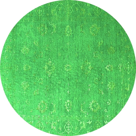 Ahgly Company Indoor Round Persian Green Bohemian Area Rugs, 4' Round