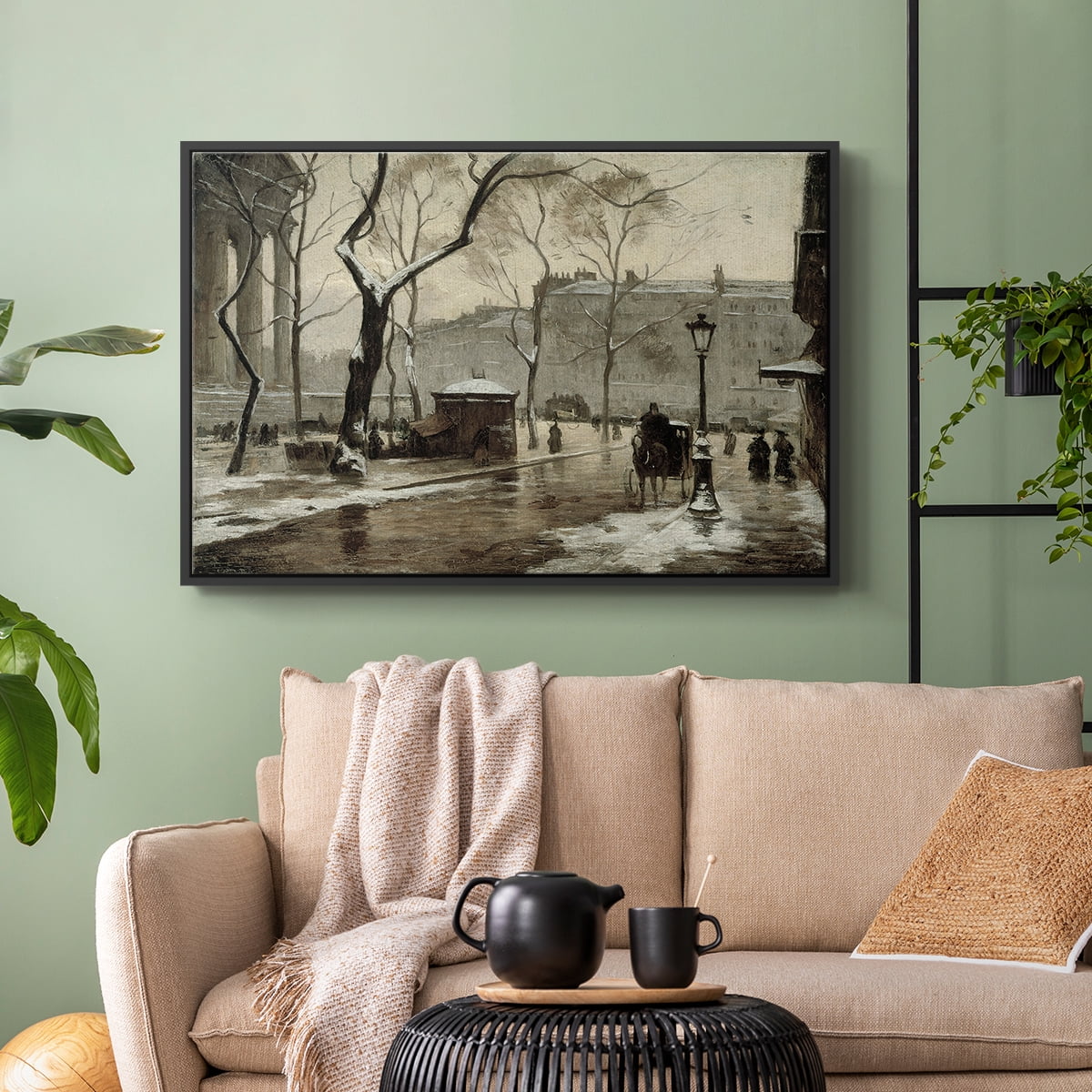 Vintage Animal Print-XXIX By Wexford Home Framed in Black Wood Gallery Wrapped Canvas 27 in. x 41 in.