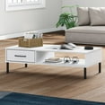 thumbnail image 1 of vidaXL Coffee Table with Metal Legs White Solid Wood Pine OSLO, 1 of 5