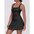 thumbnail image 2 of Vestido de tenis Caracilia para mujer, cuello cuadrado, sin mangas, negro, 2 of 6