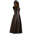 thumbnail image 4 of Meichang Women's Sleeveless Steampunk Gothic Dress with Hooded Lace Up Medieval Renaissance Goth Dresses Halloween Cosplay Costume, 4 of 8
