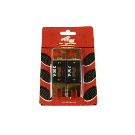 2 Pcs 200 Amp ANL Fuses Gold Plated Audiopipe Blister Pack Car Audio