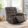 thumbnail image 2 of Pillow Tufted Design Massage Recliner with Side Pocket, Multifunctional Electric Power Chair with Wired Remote/ Side Pocket and Ajustable Level, Recliner Single Sofa Seat  for Bedroom, Brown, 2 of 7