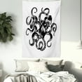 thumbnail image 4 of Octopus Tapestry, Vintage Style Engraving Illustration of a Sea Animal Silhouette Art Print, Wall Hanging for Bedroom Living Room Dorm Decor, 40W X 60L Inches, White Charcoal Grey, by Ambesonne, 4 of 5