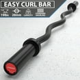 thumbnail image 2 of Synergee Commercial Chrome & Black Phosphate Olympic EZ Curl Bar with Powder Coated Brass Bushings, 2 of 7