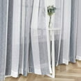thumbnail image 6 of GymChoice Black and White Sheer Curtains,Vertical Stripe Voile Grommet Sheer Curtain Window Panels Yarn Dyed Faux Linen Textured Semi Sheer Window Curtain Drapes ,2 Panels, 6 of 7