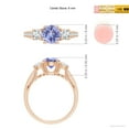 thumbnail image 5 of ANGARA Natural Prong Set Tanzanite and Diamond Three Stone Engagement Ring in 14K Rose Gold for Women (Size-6mm) | December Birthstone, Anniversary, Jewelry Gift for Women | Natural Tanzanite Ring, 5 of 9