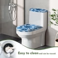 thumbnail image 4 of HELLHERO Floral Design Toilet Lid Seat Cover Set & Toilet Lid Cover and Toilet Tank Lid Cover with Adjustable Polyester Fabric for Washable, Stays in Place, 4 of 8