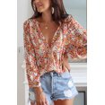 thumbnail image 4 of Women's Multicolor Boho Floral Print Button Front Shirt, 4 of 5