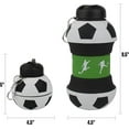 thumbnail image 2 of Collapsible Silicone Soccer Ball Water Bottle Maccabi Art, 1 Liter, 2 of 6