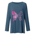 thumbnail image 4 of Luxalzxs Womens Breast Cancer Awareness Shirt October Pink Ribbon Butterfly Print Casual Crewneck Long Sleeve Oversized Tunic Top, Breast Cancer Gifts for Woman, 4 of 4