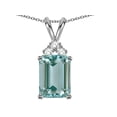thumbnail image 2 of Star K � Emerald Cut 10x8 mm Simulated Aquamarine Pendant Necklace, 2 of 7