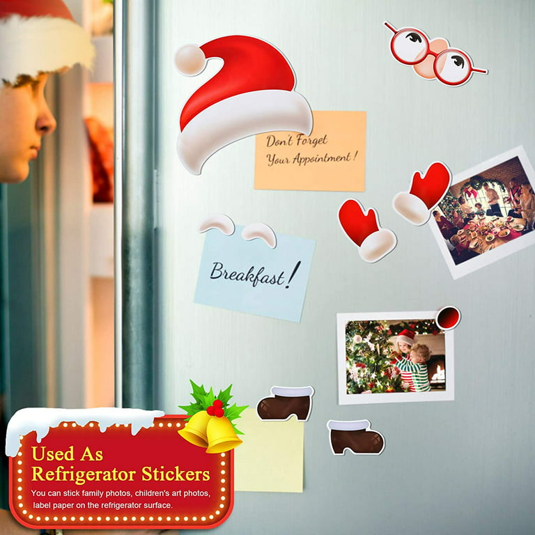 Santa Hat Magnets Christmas Funny Flexible Magnets Christmas Fridge Decor 