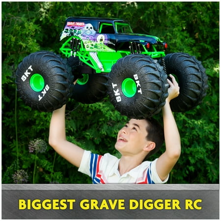 Monster Jam, Mega Grave Digger All-Terrain Remote Control Monster Truck, 1:6 Scale