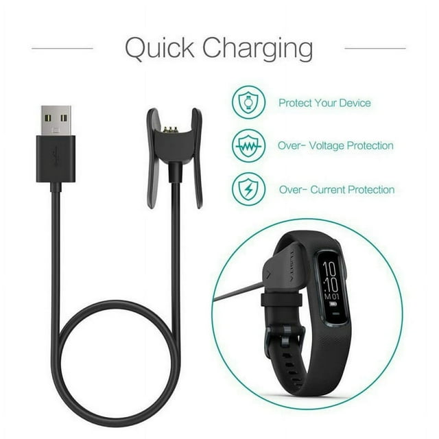 AMERTEER Smartwatch Charger Clip Cable Power Charging Cord For Garmin Vivosmart 4