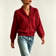 thumbnail image 5 of HTNBO Women's Shawl Collar Cable Knit Cardigan Long Sleeve Button‑Down Loose Casual Sweater with Pockets, 5 of 5